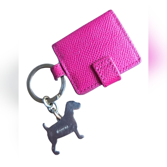 VGUC Coach 7321 JRT Jack Russell Terrier Dog Enamel Keychain & mini photo holder - Picture 3 of 8